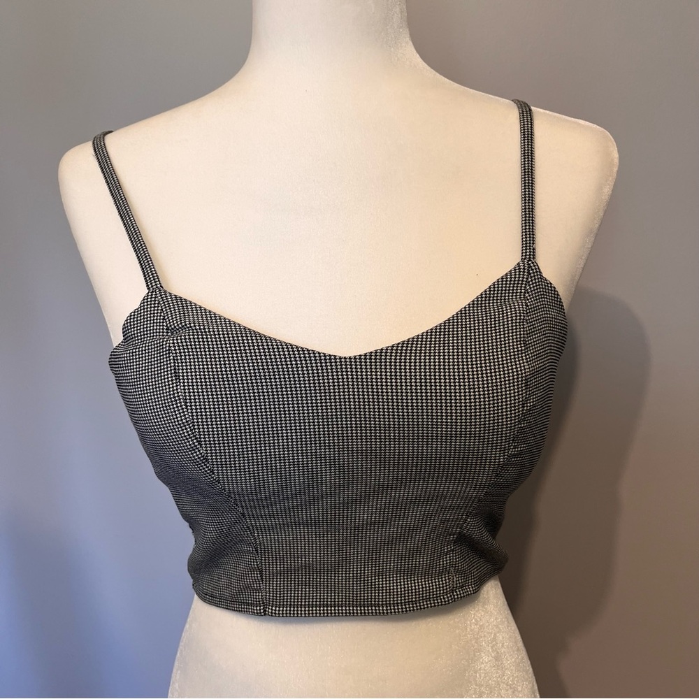 Women's Houndstooth Cropped Tank Top